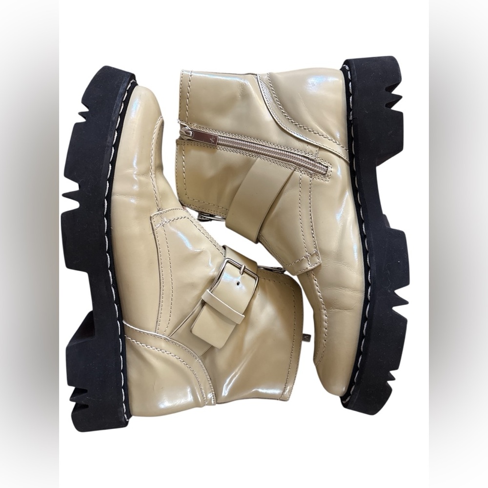 Aquatalia Cream Ankle Boots
